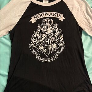 Hogwarts Black and White Long Sleeve Tee